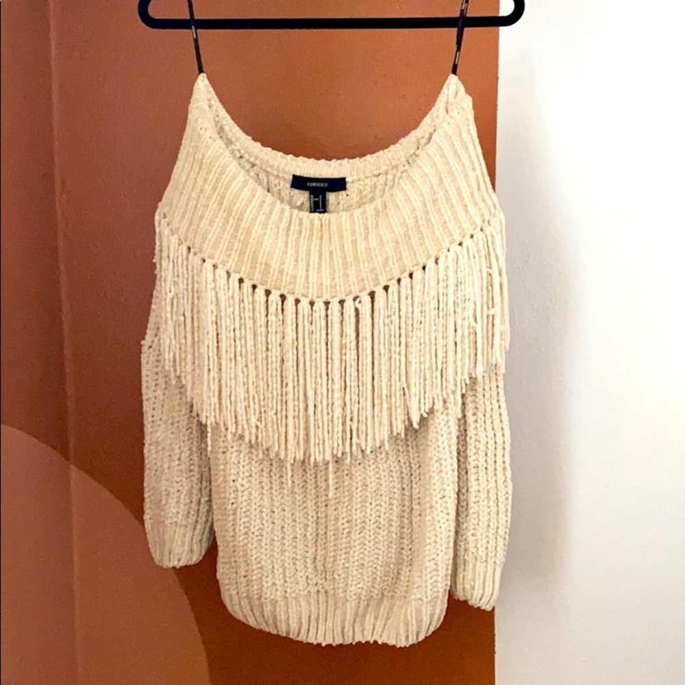 COPY - Cream off the shoulder sweater